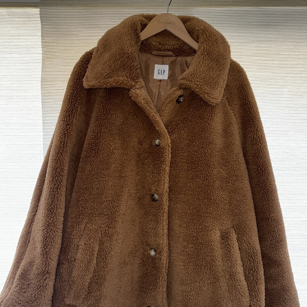 Gap Relaxed Sherpa Teddy Coat Camel Color. Size L… - image 3